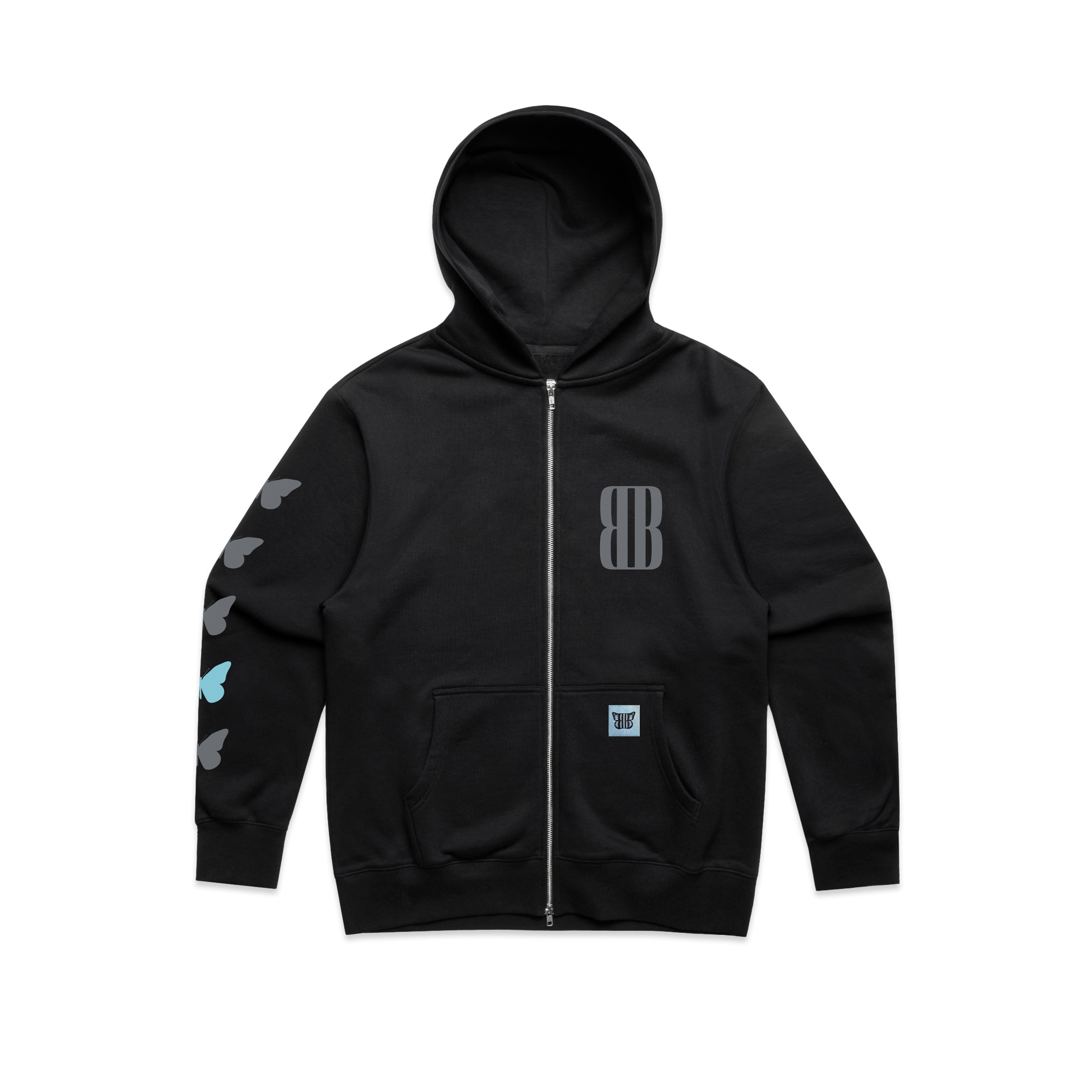 Blue Butterfly Zip-Up Hoodie – Grabbitz